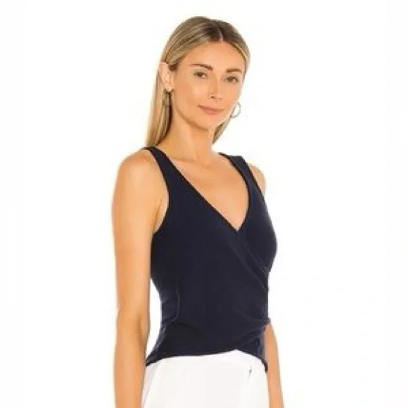Lovers and Friends, Sally Wrap Top, Navy blue, Sleeveless, V- Neck, Sz XS - Picture 2 of 12